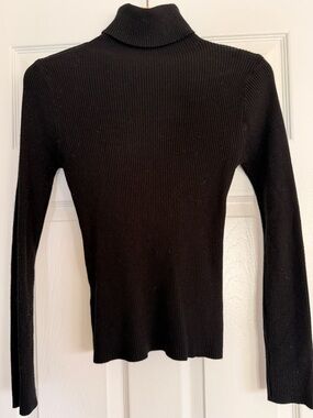 SHEIN Black Ribbed Turtleneck Sweater Size M